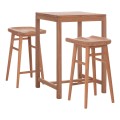 SET BAR TABLE WITH 2 BAR STOOLS BOLMAR FK10917 TEAK WOOD IN NATURAL COLOR SET BAR TABLE WITH 2 BAR STOOLS BOLMAR FK10917 TEAK WOOD IN NATURAL COLOR