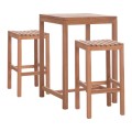 SET BAR TABLE WITH 2 BAR STOOLS PRESSCOT FK10918 TEAK WOOD IN NATURAL COLOR SET BAR TABLE WITH 2 BAR STOOLS PRESSCOT FK10918 TEAK WOOD IN NATURAL COLOR
