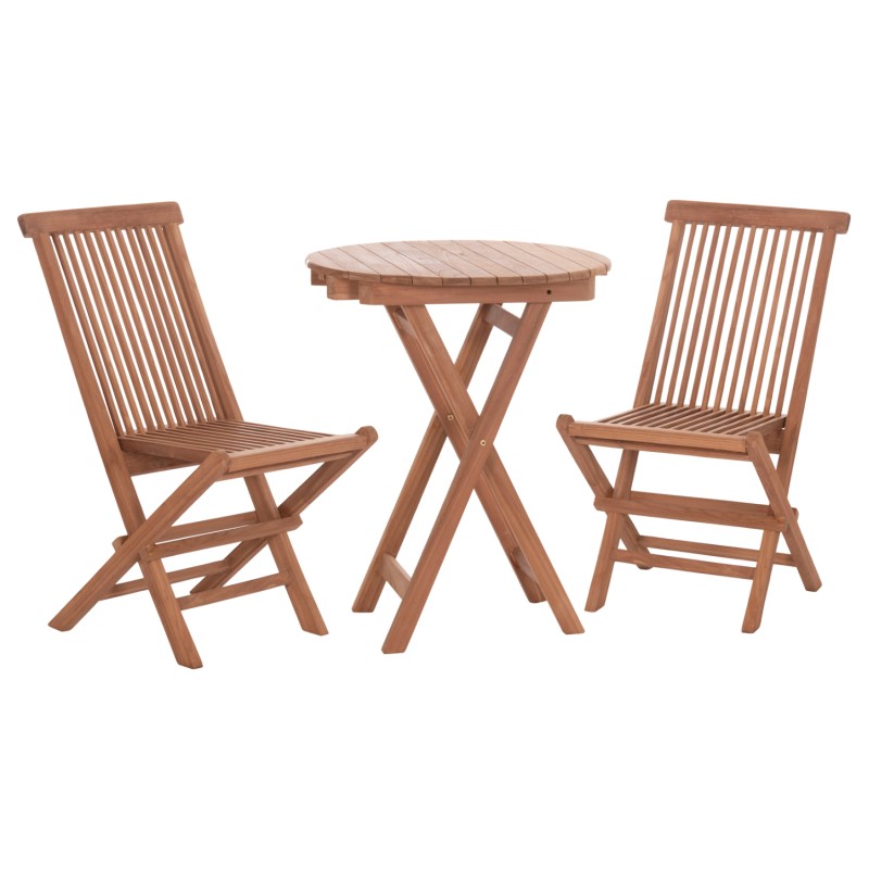 OUTDOOR DINING SET 3PCS FOLDABLE HEIDEL FK10921 TEAK WOOD IN NATURAL