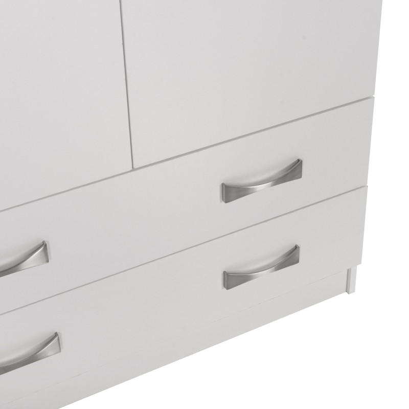 WARDROBE 3-LEAF WITH LOFT CARLY FK10891.05 MELAMINE IN WHITE 150x55x240Hcm