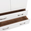 WARDROBE 3-LEAF WITH LOFT CARLY FK10891.05 MELAMINE IN WHITE 150x55x240Hcm