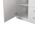 WARDROBE 3-LEAF WITH LOFT CARLY FK10891.05 MELAMINE IN WHITE 150x55x240Hcm