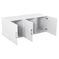 WARDROBE 3-LEAF WITH LOFT CARLY FK10891.05 MELAMINE IN WHITE 150x55x240Hcm