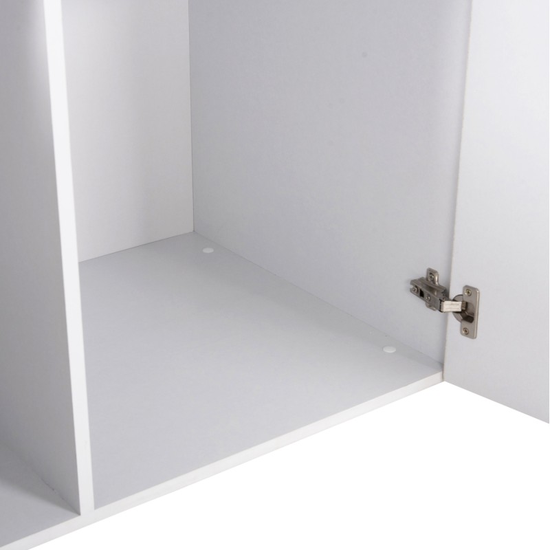 WARDROBE 3-LEAF WITH LOFT CARLY FK10891.05 MELAMINE IN WHITE 150x55x240Hcm