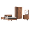 BEDROOM FURNITURE SET 6PCS HARRY FK10912.01 MELAMINE IN NATURAL WOOD & BLACK--FOR MATTRESS 160X200cm BEDROOM FURNITURE SET 6PCS HARRY FK10912.01 MELAMINE IN NATURAL WOOD & BLACK--FOR MATTRESS 160X200cm