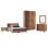 BEDROOM FURNITURE SET 6PCS HARRY FK10912.01 MELAMINE IN NATURAL WOOD & BLACK--FOR MATTRESS 160X200cm