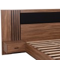 DOUBLE BED WITH MATTRESS HARRY FK10914.01 MELAMINE IN NATURAL WOOD COLOR & BLACK--FOR 160x200cm
