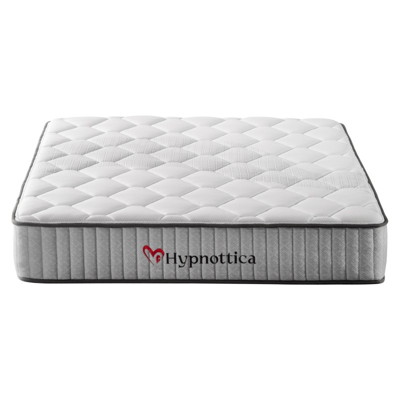 DOUBLE BED WITH MATTRESS HARRY FK10914.01 MELAMINE IN NATURAL WOOD COLOR & BLACK--FOR 160x200cm