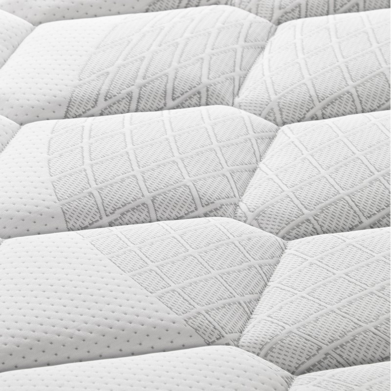 DOUBLE BED WITH MATTRESS HARRY FK10914.01 MELAMINE IN NATURAL WOOD COLOR & BLACK--FOR 160x200cm