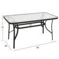 OUTDOOR DINING SET 5PCS BRUNO FK10894.03 METAL & TEXTILENE-- BLACK