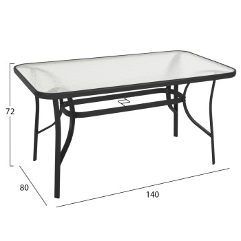 OUTDOOR DINING SET 5PCS BRUNO FK10894.03 METAL & TEXTILENE-- BLACK OUTDOOR DINING SET 5PCS BRUNO FK10894.03 METAL & TEXTILENE-- BLACK