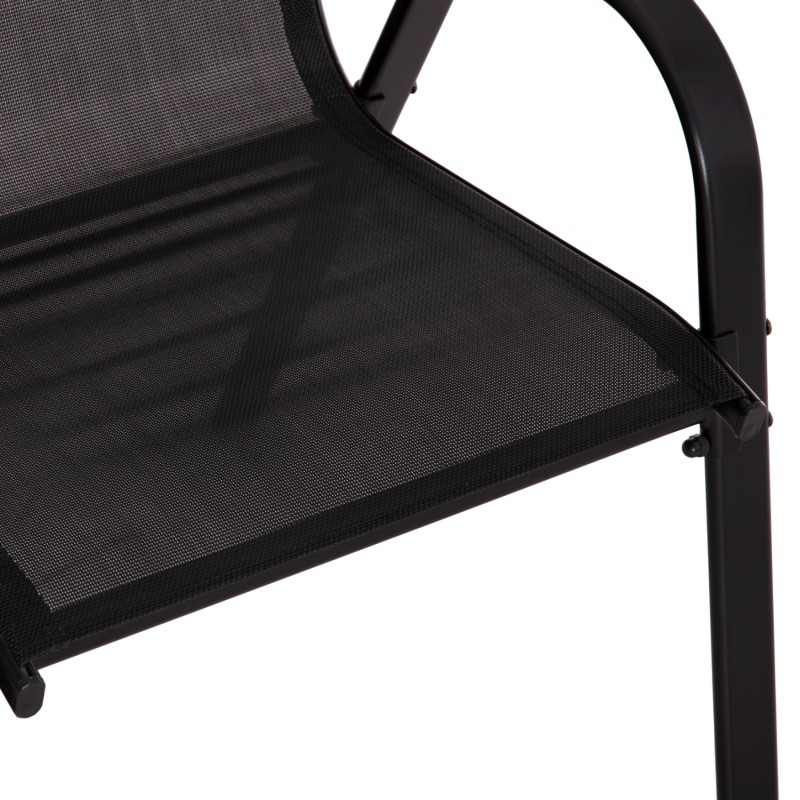 OUTDOOR DINING SET 5PCS BRUNO FK10894.03 METAL & TEXTILENE-- BLACK