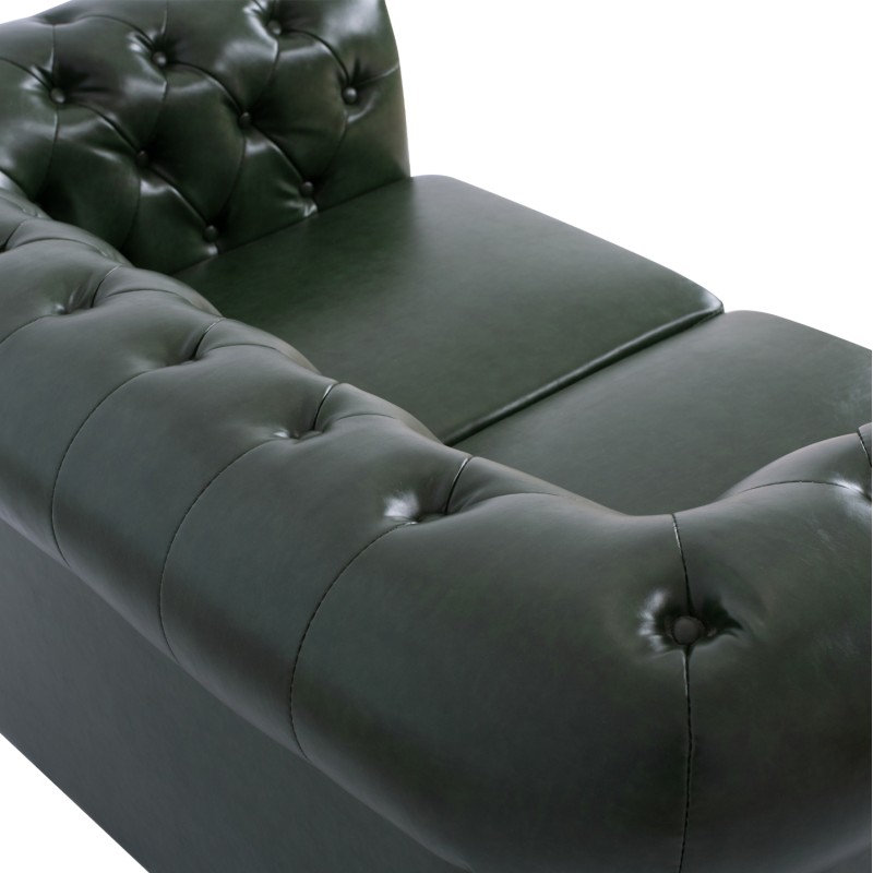 SET 2-SEATER & 3-SEATER SOFAS MOBAR FK10911.08 PU LEATHER T.CHESTERFIELD--CYPRESS GREEN SET 2-SEATER & 3-SEATER SOFAS MOBAR FK10911.08 PU LEATHER T.CHESTERFIELD--CYPRESS GREEN