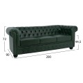LIVING ROOM SET 3PCS MOBAR FK10912.08 PU LEATHER T.CHESTERFIELD--CYPRESS GREEN