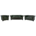 LIVING ROOM SET 3PCS MOBAR FK10912.08 PU LEATHER T.CHESTERFIELD--CYPRESS GREEN