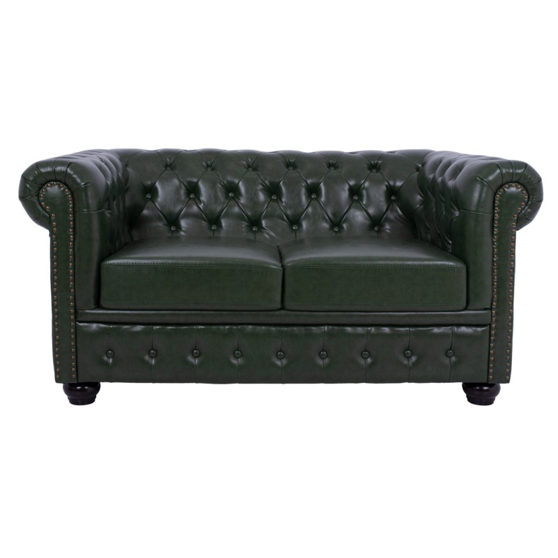 LIVING ROOM SET 3PCS MOBAR FK10912.08 PU LEATHER T.CHESTERFIELD--CYPRESS GREEN