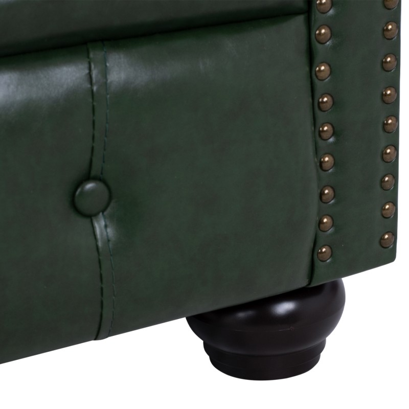 LIVING ROOM SET 3PCS MOBAR FK10912.08 PU LEATHER T.CHESTERFIELD--CYPRESS GREEN