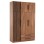 WARDROBE 3-LEAF WITH LOFT HARRY FK10911.01 MELAMINE IN NATURAL WOOD & BLACK 150x55.5x240Hcm