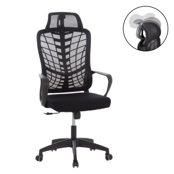 OFFICE CHAIR ELVAR FK1219.01 BLACK MESH--POLYPROPYLENE BASE 63x56x125Hcm.