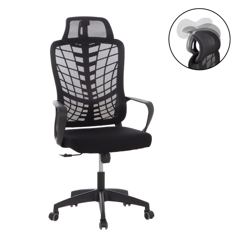 OFFICE CHAIR ELVAR FK1219.01 BLACK MESH--POLYPROPYLENE BASE 63x56x125Hcm. OFFICE CHAIR ELVAR FK1219.01 BLACK MESH--POLYPROPYLENE BASE 63x56x125Hcm.