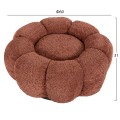 SET SWIVELLING ARMCHAIR WITH ROUND STOOL GRYMM FK10928.02 PINK BOUCLE FABRIC
