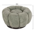 SET SWIVELLING ARMCHAIR WITH ROUND STOOL GRYMM FK10928.05 PISTACHIO GREEN BOUCLE FABRIC