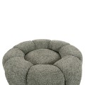 SET SWIVELLING ARMCHAIR WITH ROUND STOOL GRYMM FK10928.05 PISTACHIO GREEN BOUCLE FABRIC