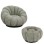 SET SWIVELLING ARMCHAIR WITH ROUND STOOL GRYMM FK10928.05 PISTACHIO GREEN BOUCLE FABRIC
