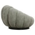 SET SWIVELLING ARMCHAIR WITH ROUND STOOL GRYMM FK10928.05 PISTACHIO GREEN BOUCLE FABRIC