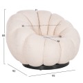 SET SWIVELLING ARMCHAIR WITH ROUND STOOL GRYMM FK10928.06 ECRU BOUCLE FABRIC SET SWIVELLING ARMCHAIR WITH ROUND STOOL GRYMM FK10928.06 ECRU BOUCLE FABRIC