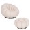 SET SWIVELLING ARMCHAIR WITH ROUND STOOL GRYMM FK10928.06 ECRU BOUCLE FABRIC