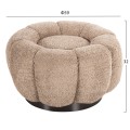 SET SWIVELLING ARMCHAIR WITH ROUND STOOL GRYMM FK10928.08 BROWNISH BEIGE BOUCLE FABRIC SET SWIVELLING ARMCHAIR WITH ROUND STOOL GRYMM FK10928.08 BROWNISH BEIGE BOUCLE FABRIC