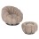 SET SWIVELLING ARMCHAIR WITH ROUND STOOL GRYMM FK10928.08 BROWNISH BEIGE BOUCLE FABRIC