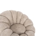 SET SWIVELLING ARMCHAIR WITH ROUND STOOL GRYMM FK10928.08 BROWNISH BEIGE BOUCLE FABRIC SET SWIVELLING ARMCHAIR WITH ROUND STOOL GRYMM FK10928.08 BROWNISH BEIGE BOUCLE FABRIC