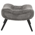 LOUNGE ARMCHAIR WITH FOOTREST BRYM FK10929.11 GREY BOUCLE FABRIC-BLACK LEGS 97x80x100Hcm.