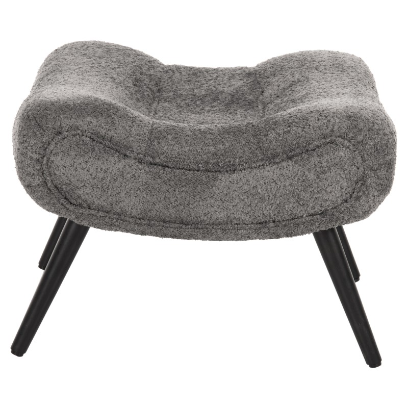 LOUNGE ARMCHAIR WITH FOOTREST BRYM FK10929.11 GREY BOUCLE FABRIC-BLACK LEGS 97x80x100Hcm.