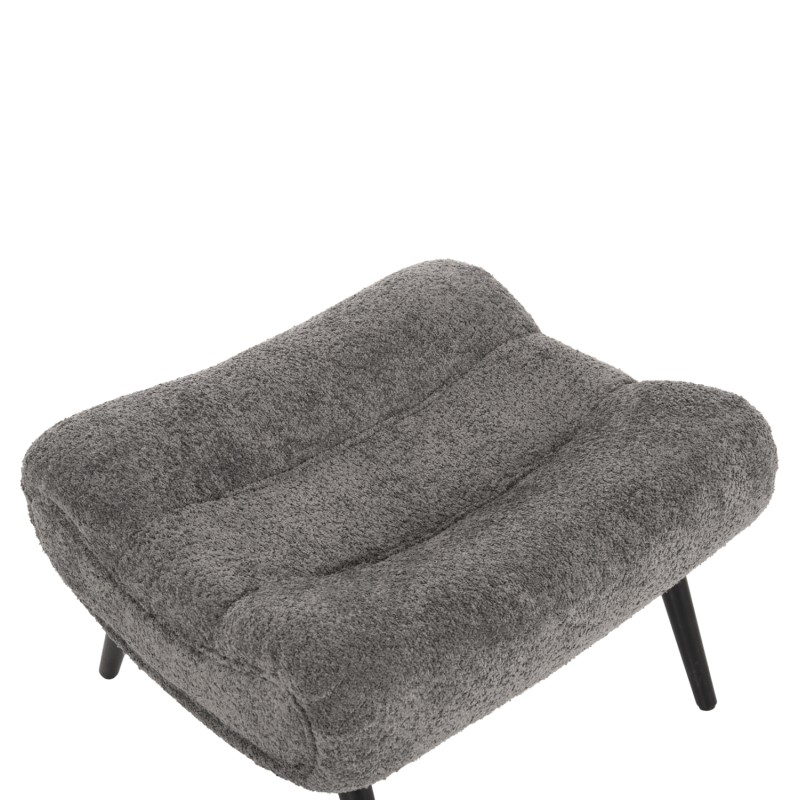 LOUNGE ARMCHAIR WITH FOOTREST BRYM FK10929.11 GREY BOUCLE FABRIC-BLACK LEGS 97x80x100Hcm.
