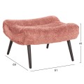 LOUNGE ARMCHAIR WITH FOOTREST BRYM FK10929.02 PINK BOUCLE FABRIC-BLACK LEGS 97x80x100Hcm.