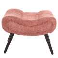 LOUNGE ARMCHAIR WITH FOOTREST BRYM FK10929.02 PINK BOUCLE FABRIC-BLACK LEGS 97x80x100Hcm.