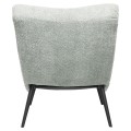 LOUNGE ARMCHAIR WITH FOOTREST BRYM FK10929.05 PISTACHIO GREEN BOUCLE FABRIC-BLACK LEGS 97x80x100Hcm.