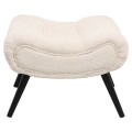 LOUNGE ARMCHAIR WITH FOOTREST BRYM FK10929.06 ECRU BOUCLE FABRIC-BLACK LEGS 97x80x100Hcm.