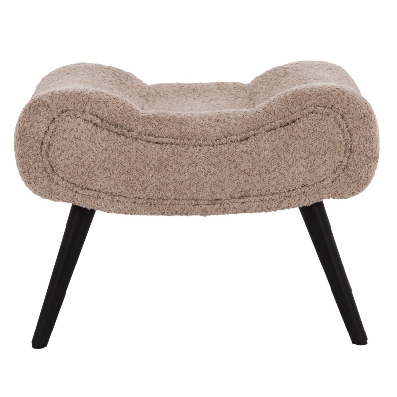 LOUNGE ARMCHAIR WITH FOOTREST BRYM FK10929.08 BROWNISH BEIGE BOUCLE-BLACK LEGS 80x95x95Hcm.