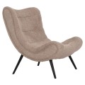 LOUNGE ARMCHAIR WITH FOOTREST BRYM FK10929.08 BROWNISH BEIGE BOUCLE-BLACK LEGS 80x95x95Hcm.