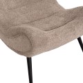 LOUNGE ARMCHAIR WITH FOOTREST BRYM FK10929.08 BROWNISH BEIGE BOUCLE-BLACK LEGS 80x95x95Hcm.