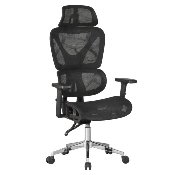 OFFICE CHAIR NOVAR FK1217.01 BLACK MESH FABRIC--CHROME BASE 51x49x129Hcm.
