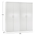 TWO WARDROBES 2-LEAF JENNA FK11350.05 MELAMINE IN WHITE 160x43x181Hcm.