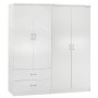 4-LEAF WARDROBE WITH 2 DRAWERS JENNA FK11351.05 MELAMINE IN WHITE 160x43x181Hcm.