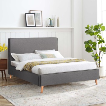 DOUBLE BED WITH MATTRESS INDRA FK10810.01 GREY FABRIC--FOR MATTRESS 160x200cm. DOUBLE BED WITH MATTRESS INDRA FK10810.01 GREY FABRIC--FOR MATTRESS 160x200cm.