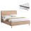 DOUBLE BED WITH MATTRESS INDRA FK10810.02 BEIGE FABRIC--FOR MATTRESS 160x200cm.