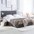 BED WITH MATTRESS & STORAGE SPACE BRILEY FK10807.01 GREY VELVET--FOR MATTRESS 160x200cm.